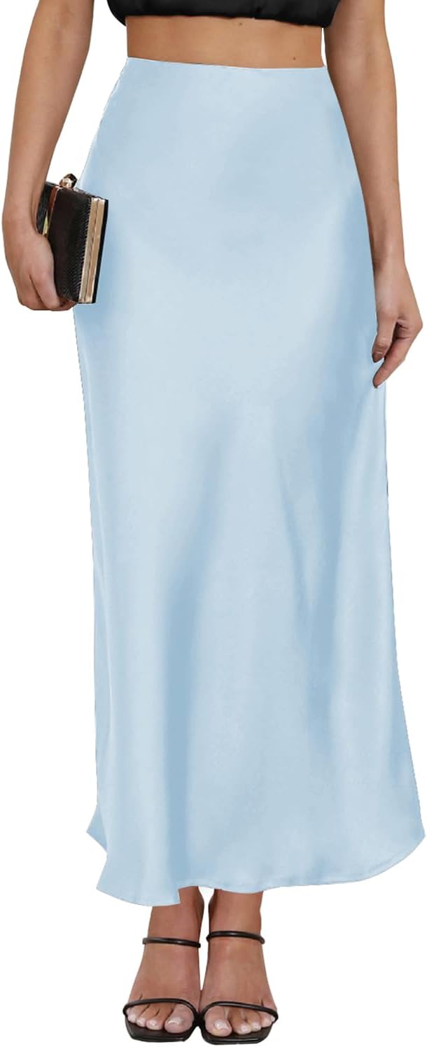 Women's Leopard Print Satin Maxi Skirt for Summer Parties