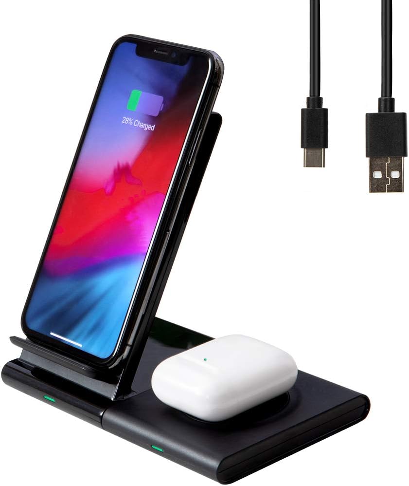 Fast 2-in-1 Wireless Charger for iPhone & Samsung