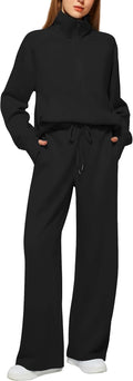 Women's 2 Piece Outfits Lounge Set Oversized Half Zip (Style WCFX)