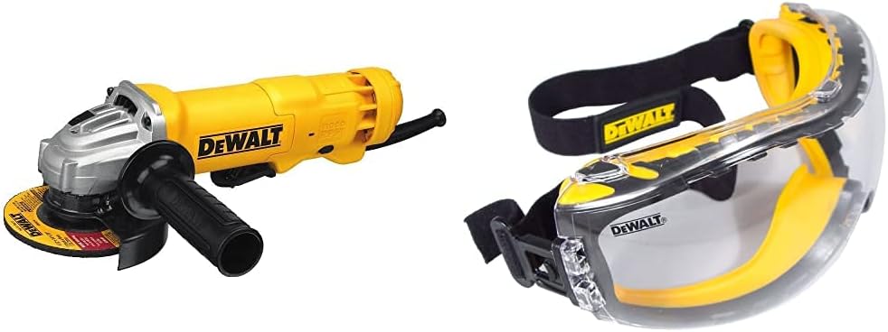 DEWALT Angle Grinder Tool with Paddle Switch and Safety Goggle