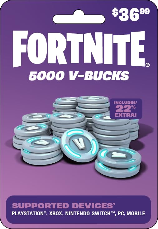 Fortnite V-Bucks Gift Card for Epic Games Account Redemption