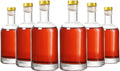 Clear Glass Bottles 12 oz Pack of 6 - Cork Stopper Bottles for Drinks