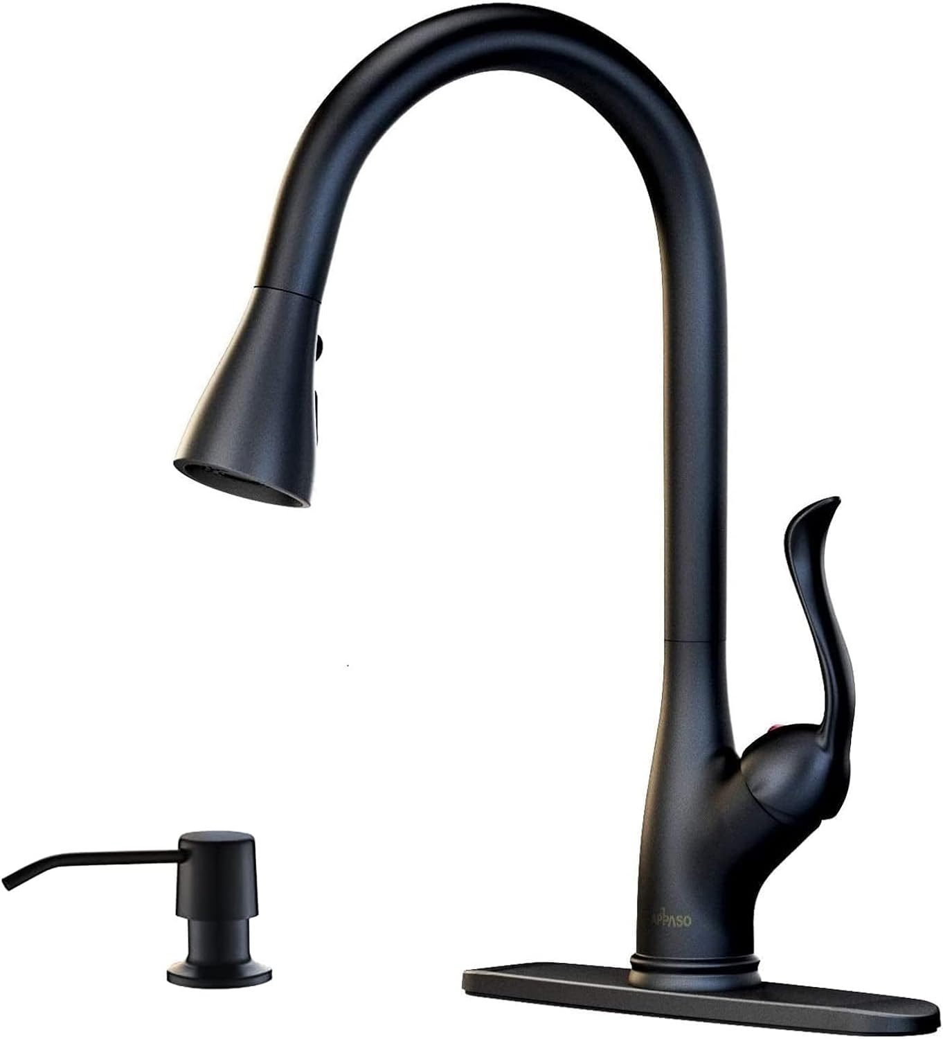 APPASO Matte Black Kitchen Faucet with Pull Down Sprayer