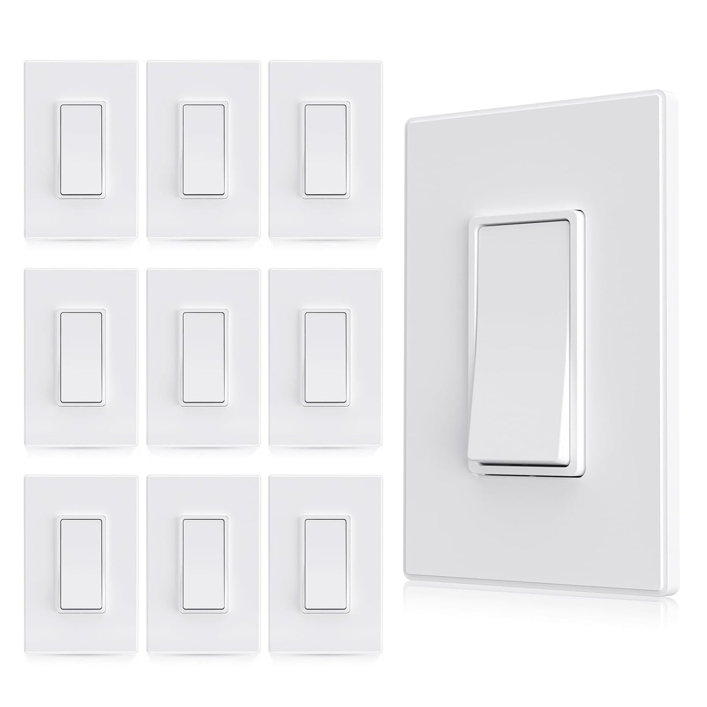 Aida Matte White 3 Way Switch for Modern Lighting Control