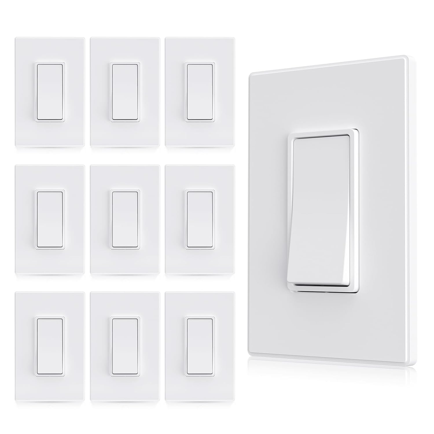 Aida Matte White 3 Way Switch for Modern Lighting Control