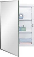 Plastic Bathroom Medicine Mirror Cabinet 16 x 22 in - Recessed