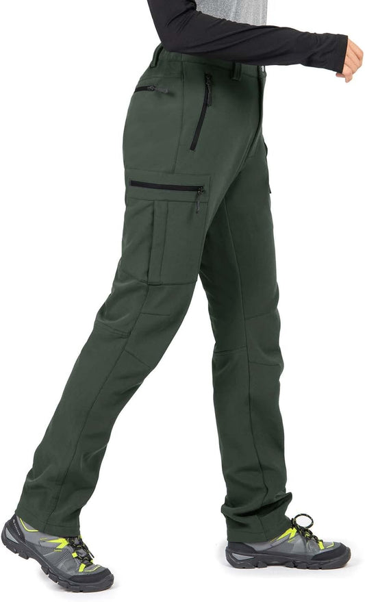 Wespornow Women's Fleece Lined Hiking Pants for Winter Activities