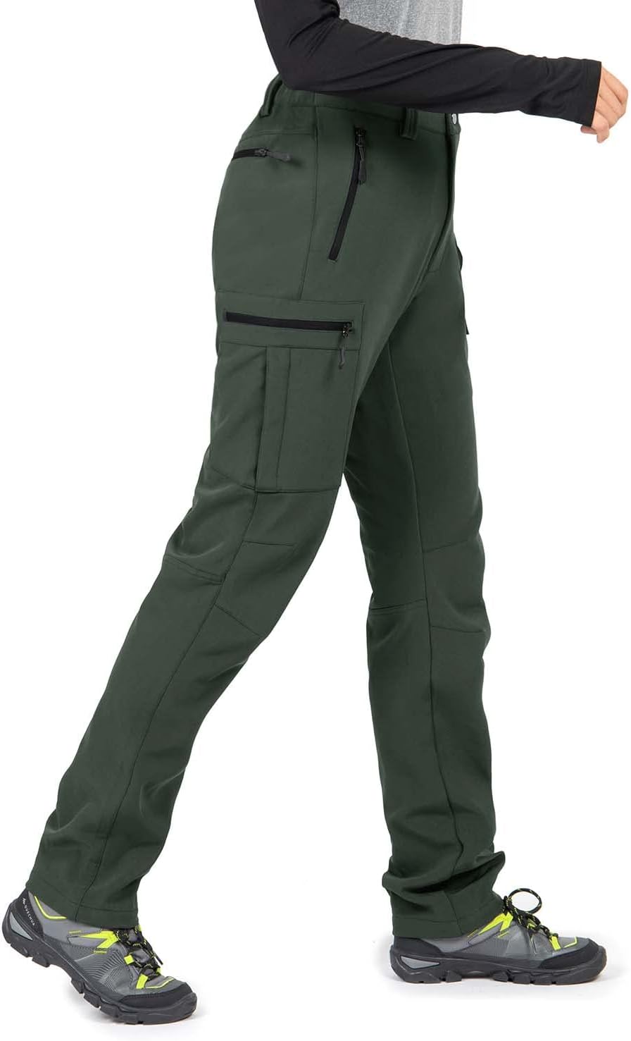 Wespornow Women's Fleece Lined Hiking Pants for Winter Activities