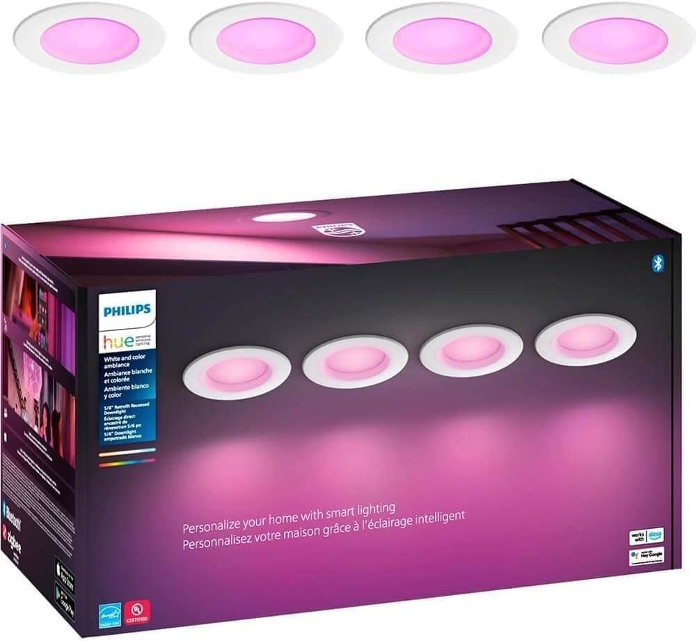 Philips Hue Smart Recessed 5/6 Inch LED Downlight - Color Ambiance