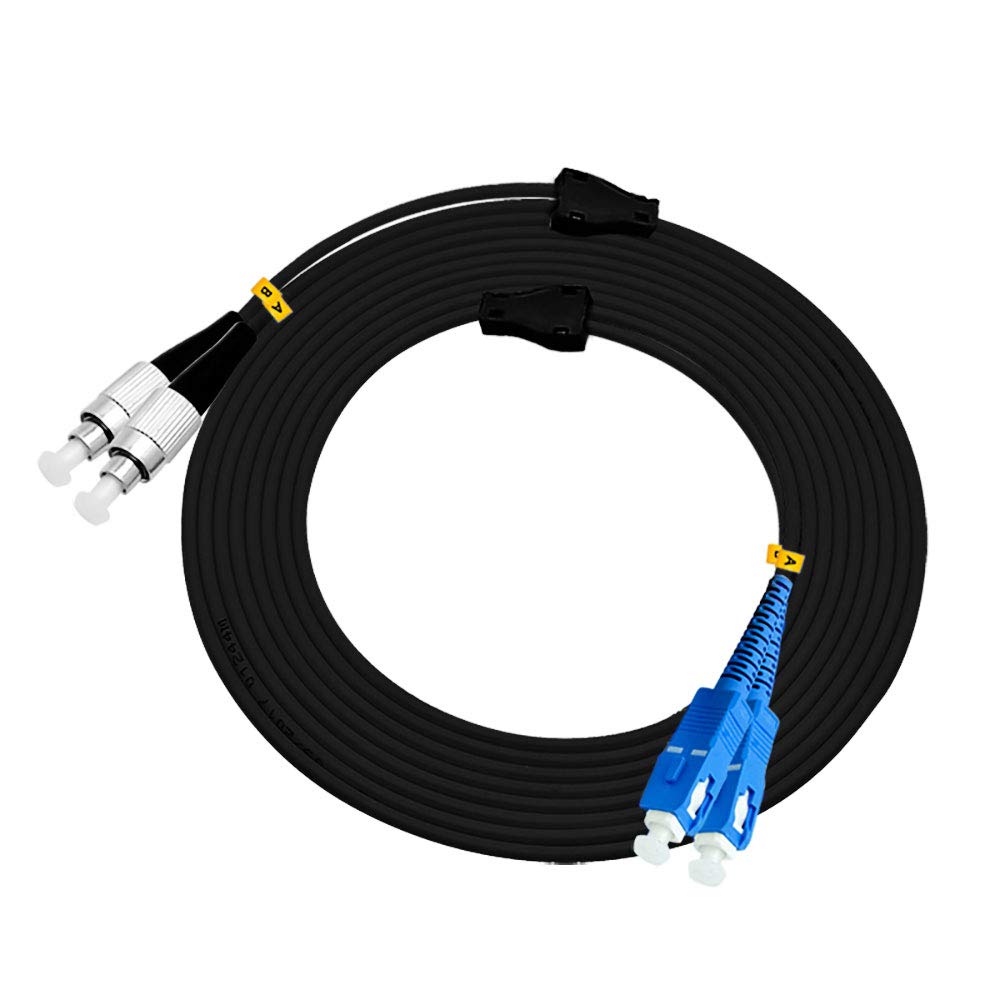 100M SC to FC Outdoor Armored Duplex SM Fiber Optic Cable