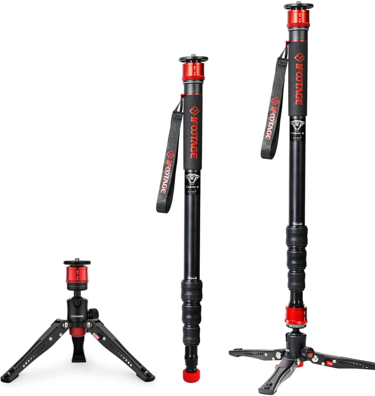 IFOOTAGE Monopod for Camera Cobra 3 A180T - 71in Aluminum