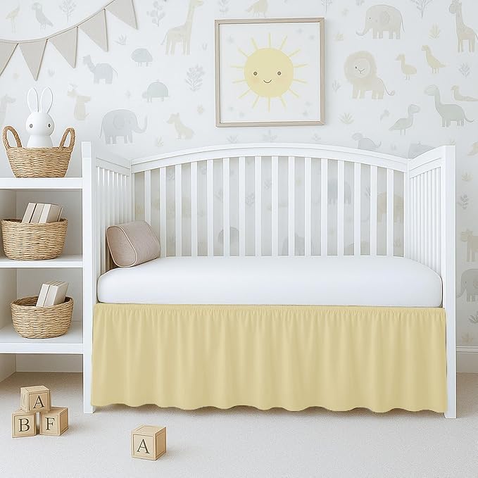 100% Egyptian Cotton Crib Skirt for Nursery with Ruffles