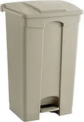 Plastic Step-On Trash Can 23-Gallon Tan - Hands-Free Disposal