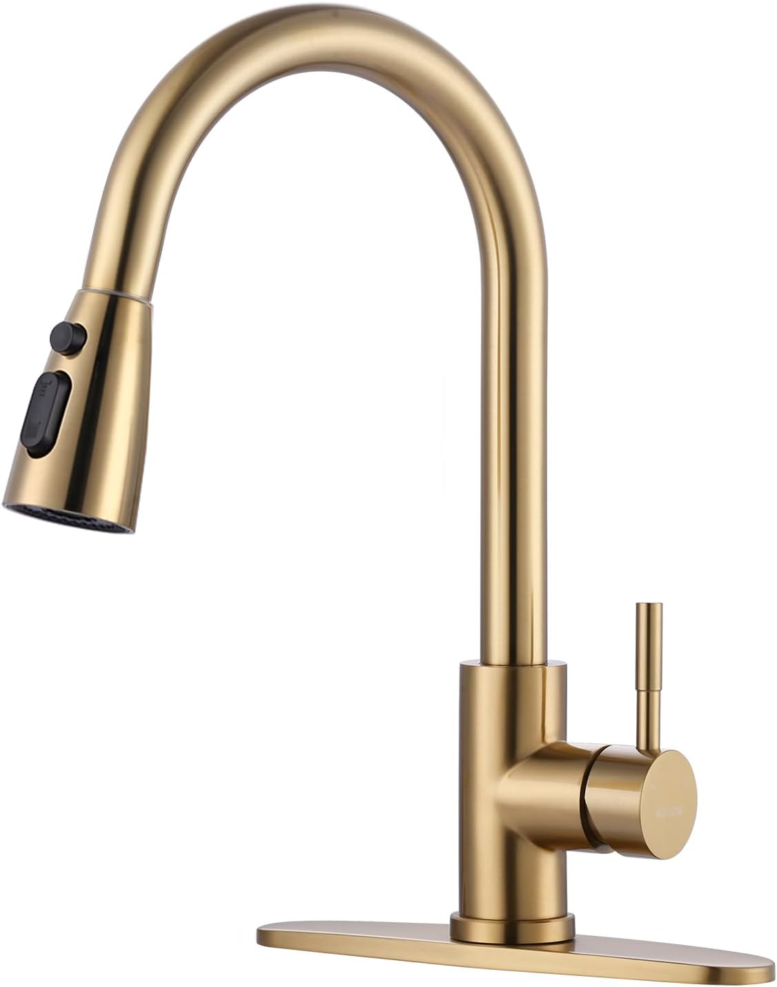WOWOW Brushed Gold Kitchen Faucet with Sprayer for Easy Use