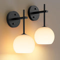 MOITA Wall Sconces Set of Two with Glass Shade - Battery RGB Lights