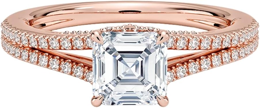 1-3 CT Moissanite Engagement Ring in Solid Gold & Silver