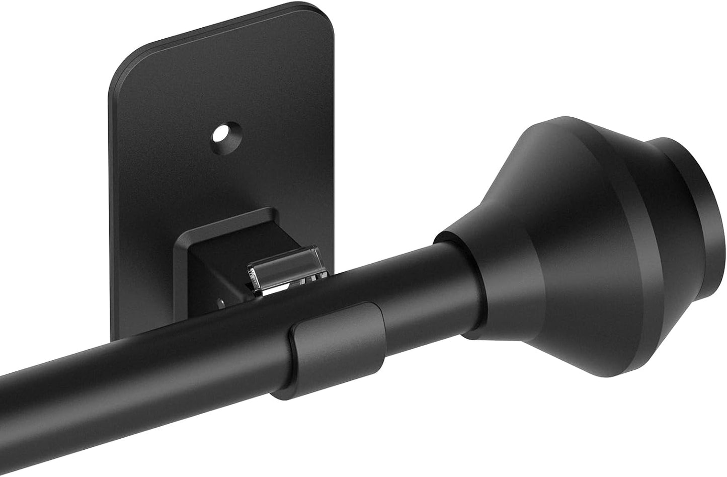 Renter-Friendly No Drill Black Curtain Rod Set