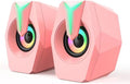 Pinsliee Pink RGB Game Speaker - Stereo Sound