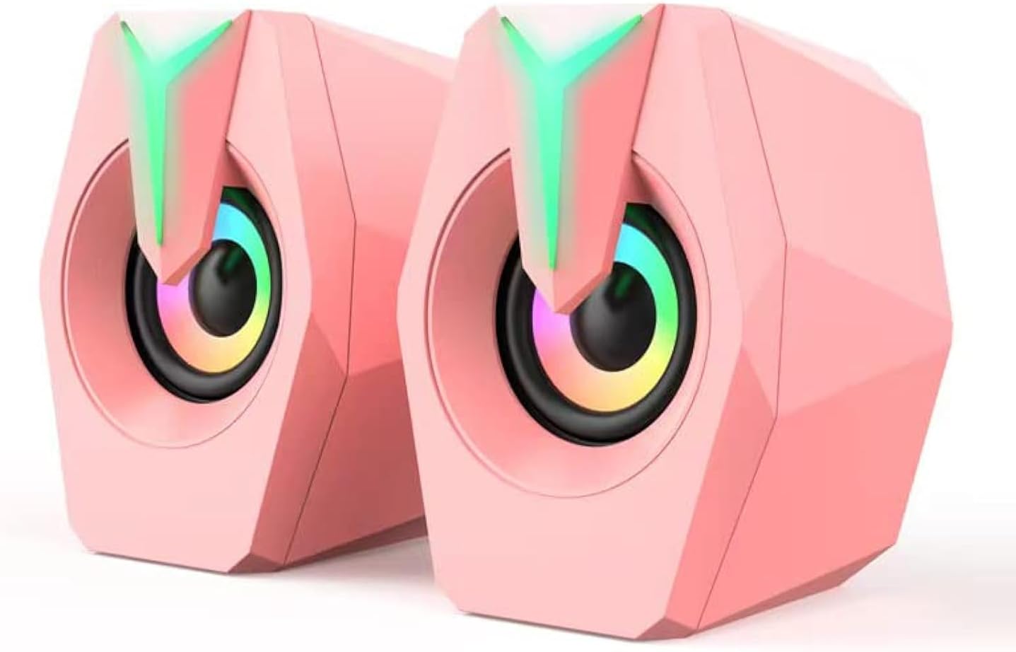 Pinsliee Pink RGB Game Speaker - Stereo Sound