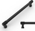 Matte Black Knurled Cabinet Pulls 7 in Hole Center - 10 Pack