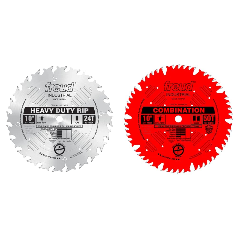 Freud 10 Rip Saw Blade and Combination Blade for Precision Cuts