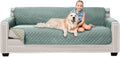 Sofa Shield 78 in Seat Slipcover - Seafoam Cream Reversible Protector