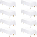White Rectangle Tablecloth 60 x 102 in 8-Pack - Value Set