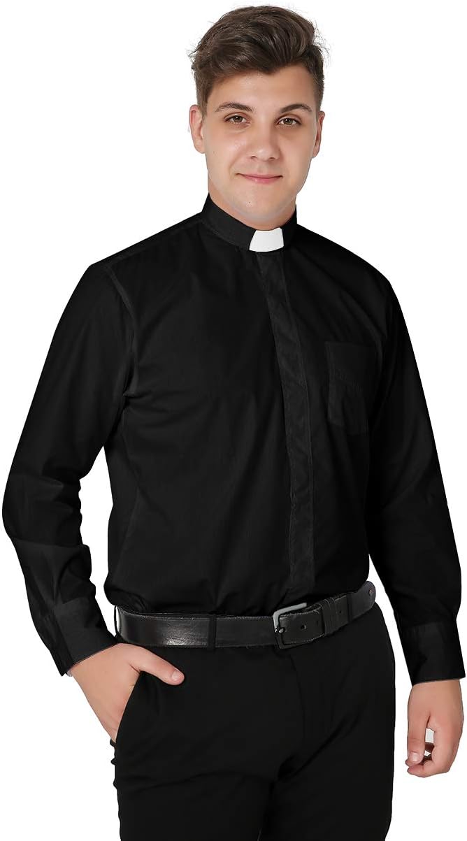 IvyRobes Mens Tab-Collar Long Sleeves Clergy Shirt Review