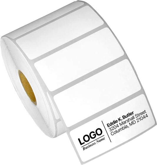 Multipurpose Shipping Labels - Compatible with Rollo & Zebra, Adhesive & Perforated - 4 Rolls