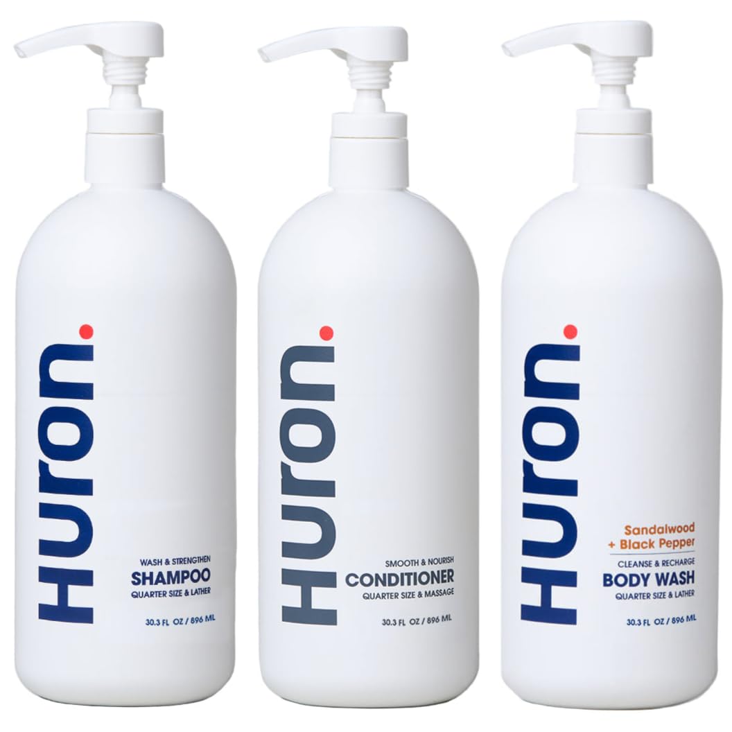 Huron Jumbo Shower Kit - Nourishing Shampoo & Body Wash for Men