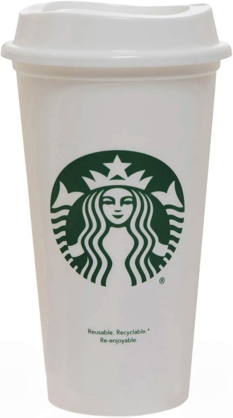 Starbucks 16oz White Reusable Travel Tumbler - Eco-Friendly!