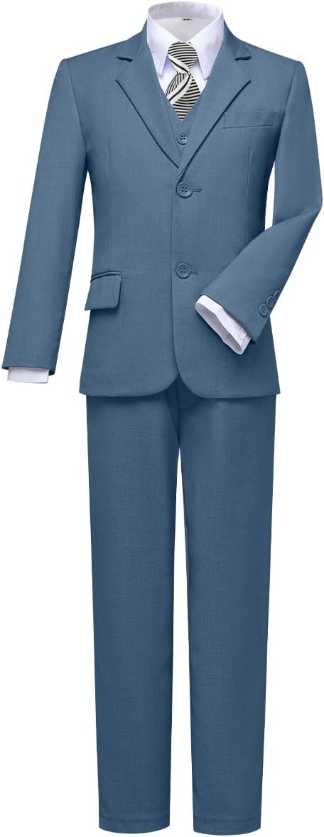 Visaccy Boys Slim Fit Dress Clothes for Special Occasions