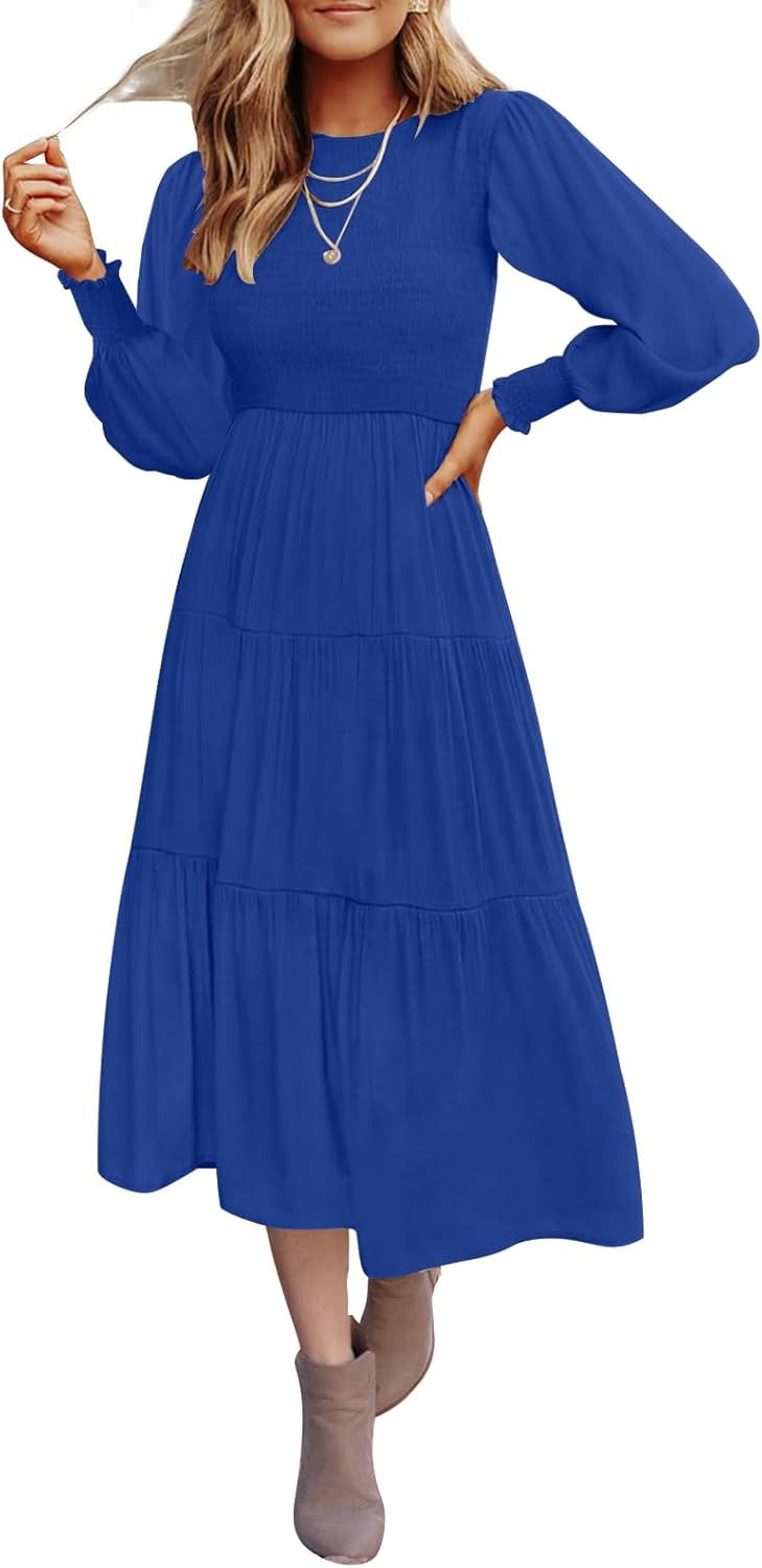 ZESICA Women's Casual Long Sleeve Midi Dress Review