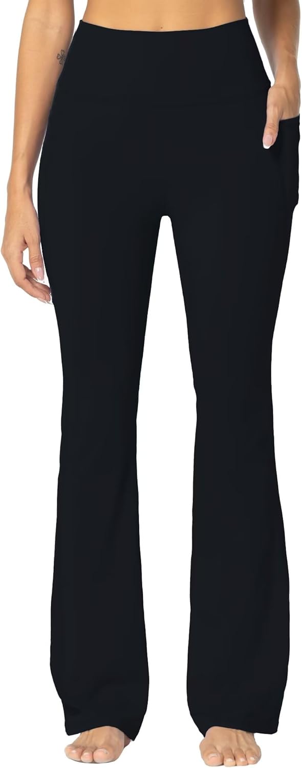 Sunzel High Waisted Flare Leggings: Tummy Control & Pockets