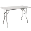 HARDURA Folding Stainless Steel Table 24x48 in - Heavy-Duty Prep Table