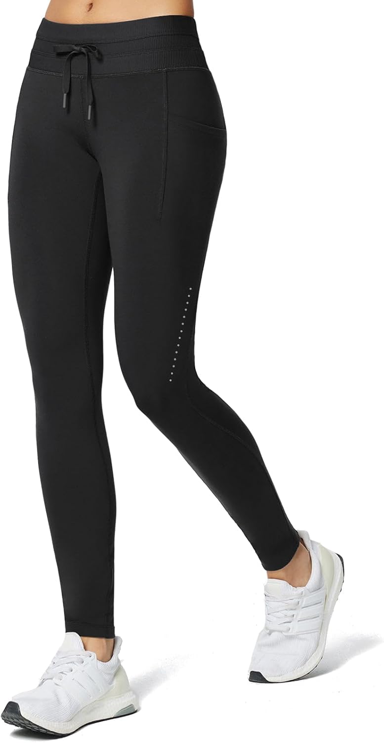 Fleece Lined Leggings for Women - Water Resistant High Waisted