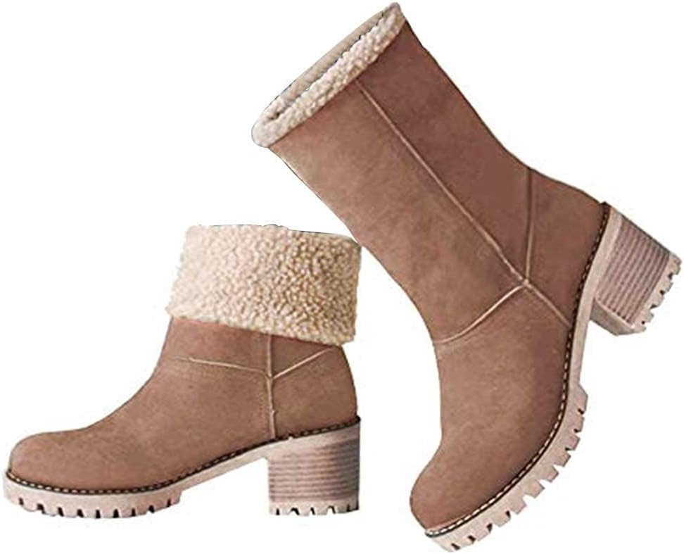 VIMISAOI Winter Boots for Women: Comfortable Slip On Ankle Shoes