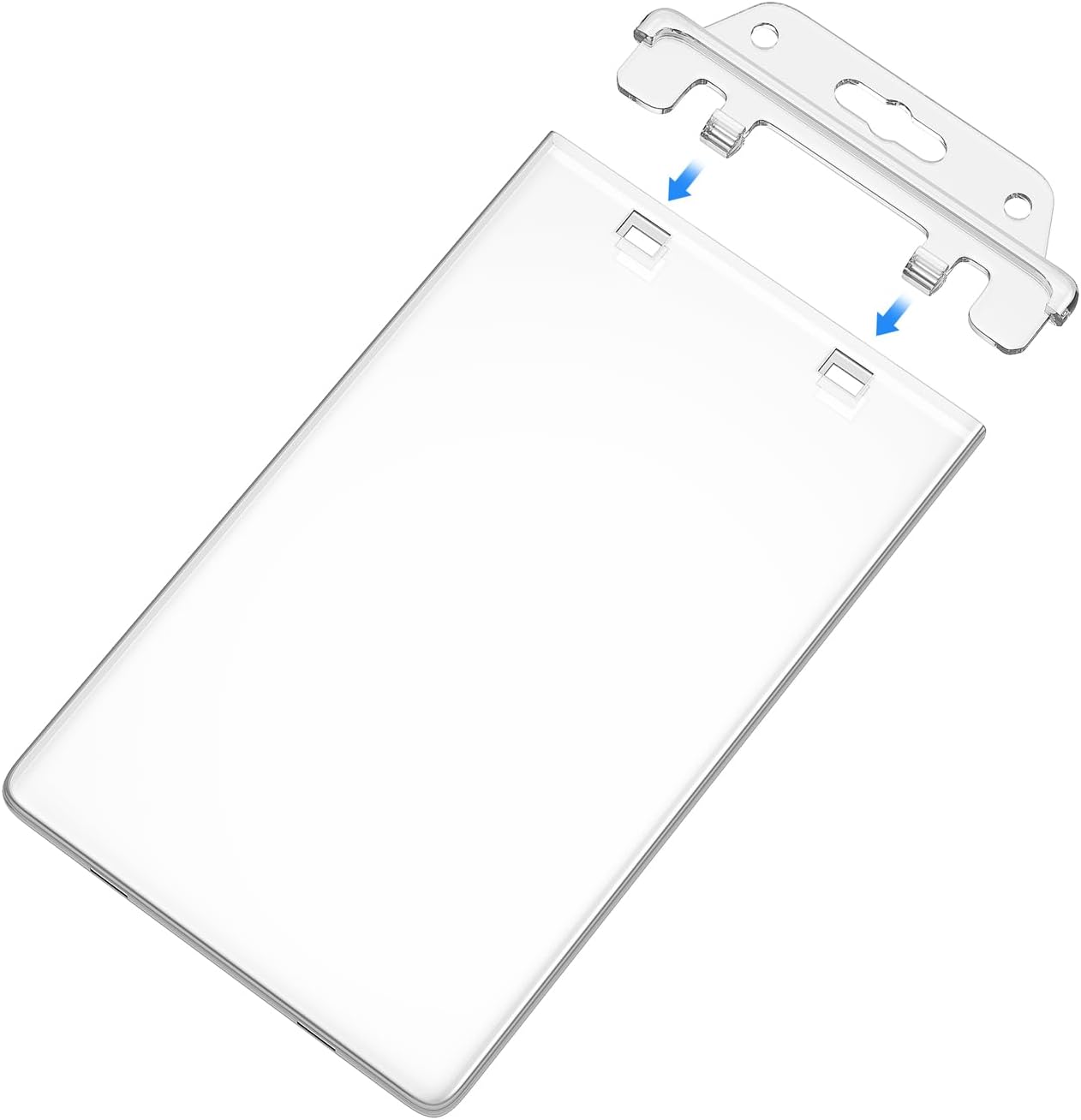 Fallen One 50 Pack Hard Plastic ID Badge Holders for Lanyard