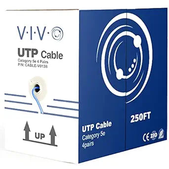 VIVO Blue 250ft Bulk Cat5e Ethernet Cable for Network Installations