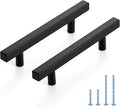 Matte Black 4 in Square Cabinet Handles 30 Pack - Durable Stainless