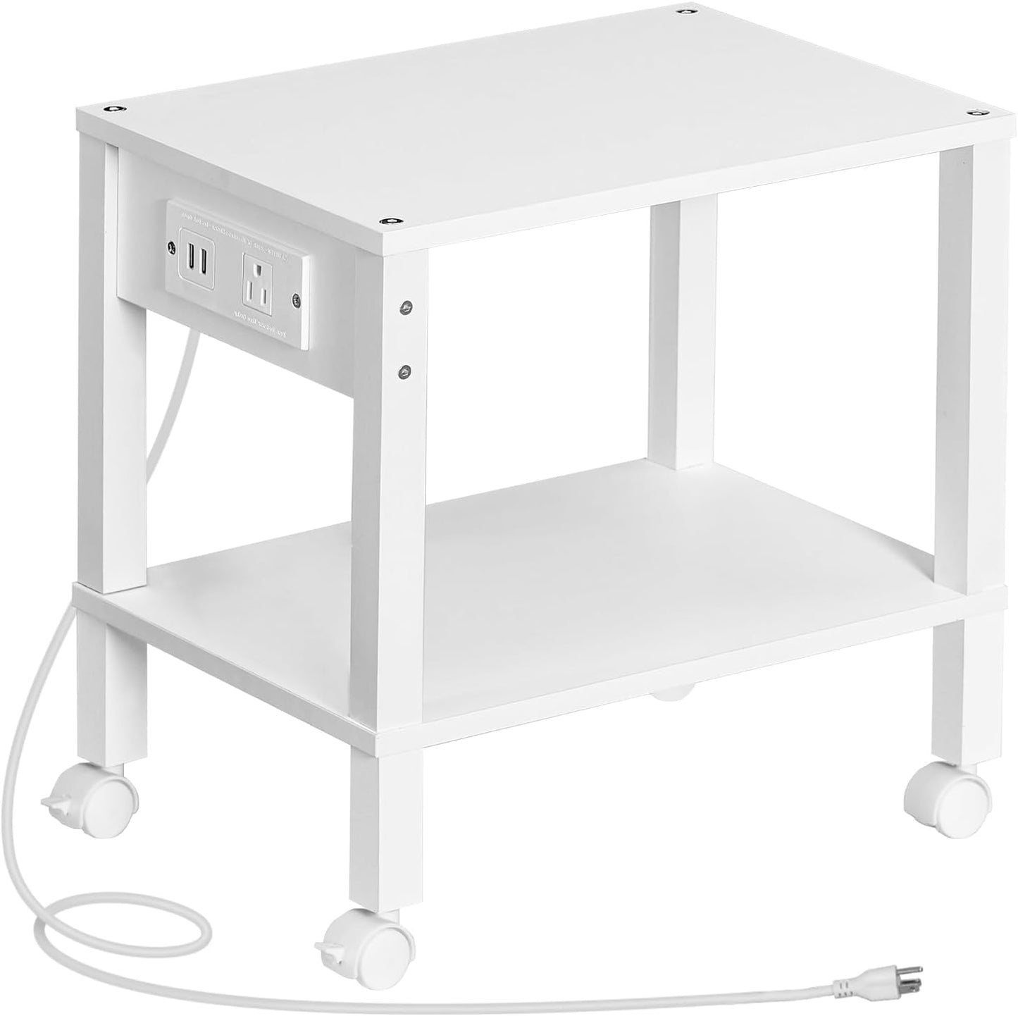 HOOBRO 2-Tier Printer Stand with Charging Station for Home Office