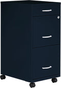 LYS SOHO Box/File Mobile Navy File Cabinet, 3 Drawer - Compact Storage