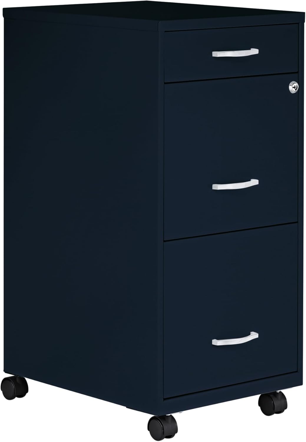 LYS SOHO Mobile Navy File Cabinet with 3 Drawers for Storage