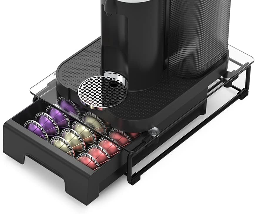 EVERIE Crystal Tempered Glass Organizer for Nespresso Pods