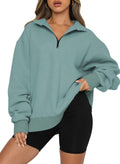 BLENCOT Women's Half Zip Quilted Sweatshirt - Cozy Fall Staple Fashion
