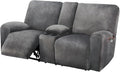 ULTICOR Reclining Loveseat Slipcover 8-Piece Velvet Stretch - Dark