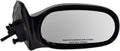 TRQ Passenger Side Manual Remote Mirror Smooth Black - Direct Fit