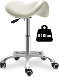 Ergonomic Saddle Stool on Wheels Ideal for Office and Salon Use