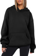 Womens Oversized Fleece Hoodie Pullover Sweatshirt - Warm Fall Layer