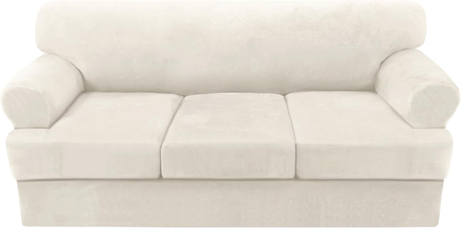 H.VERSAILTEX 4 Piece T Cushion Sofa Cover for 3 Cushion Couch